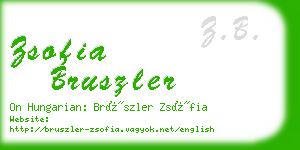 zsofia bruszler business card